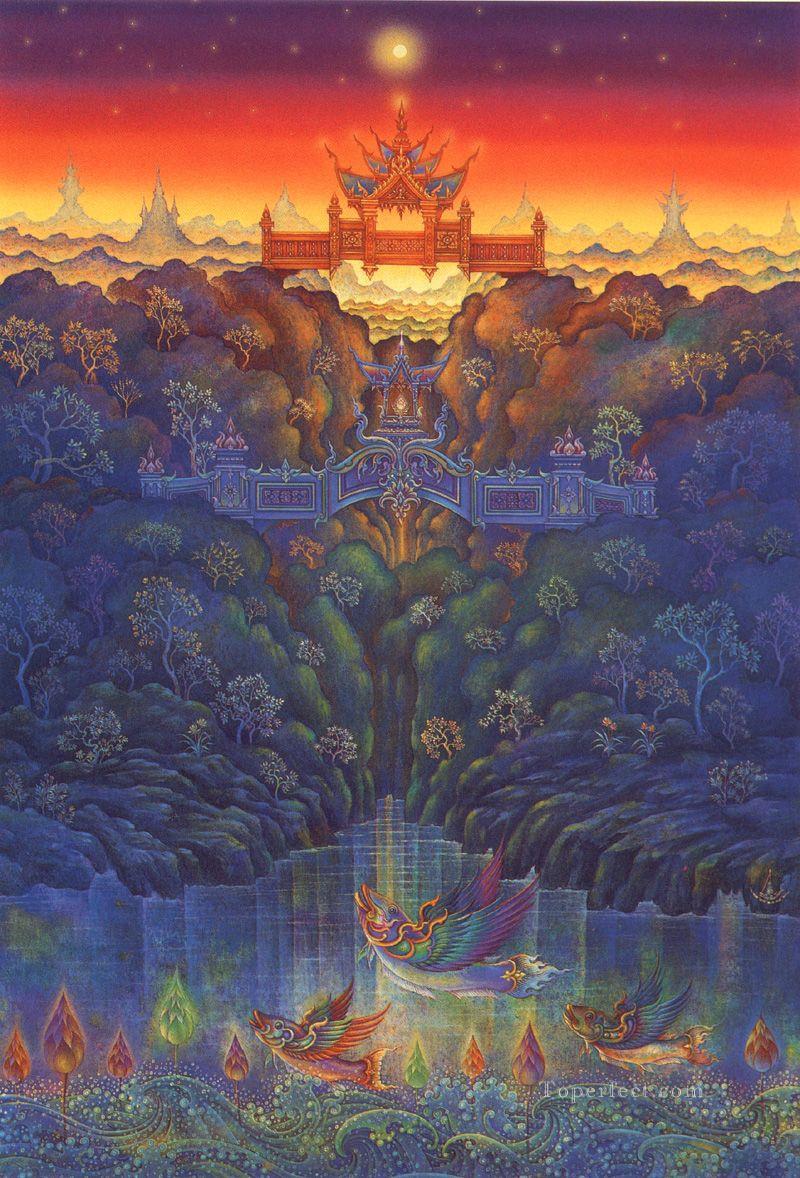 budismo contemporáneo cielo fantasía 003 CK Cuentos de hadas Pintura al óleo